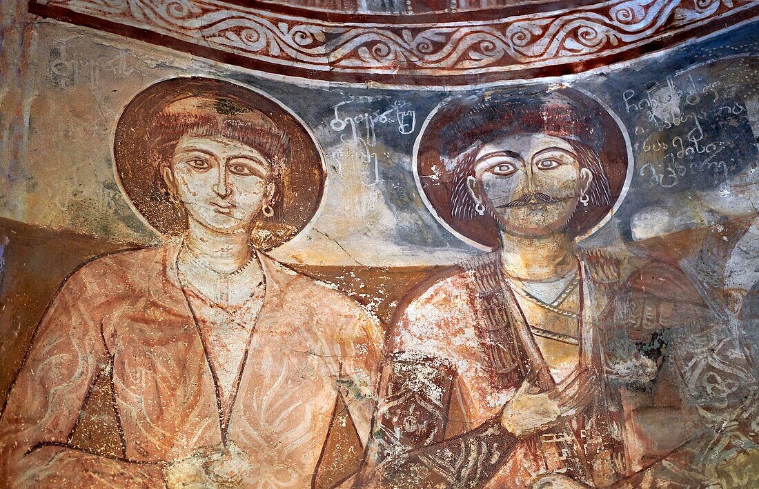 Nikortsminda ( Nicortsminda ) St Nicholas Georgian Orthodox Cathedral rich interior frescoes,16th century,Nikortsminda,Racha region of Georgia (country). A UNESCO World Heritage Tentative Site.