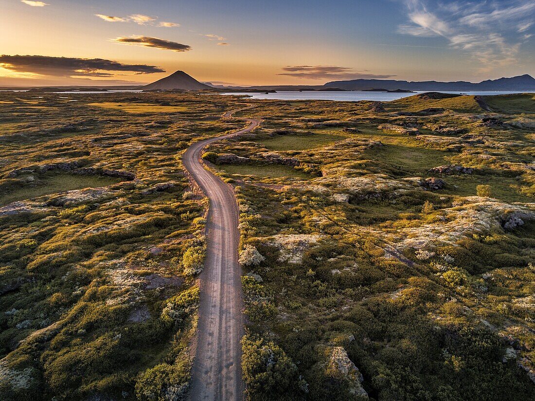 Drone view - Pseudo craters,Lake Myvatn,Iceland.