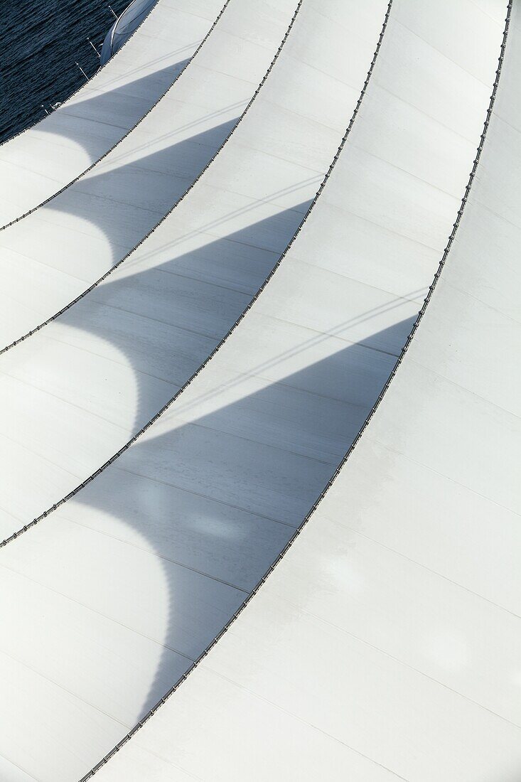 Abstract image of the sail roof of the Vancouver Convention Centre.