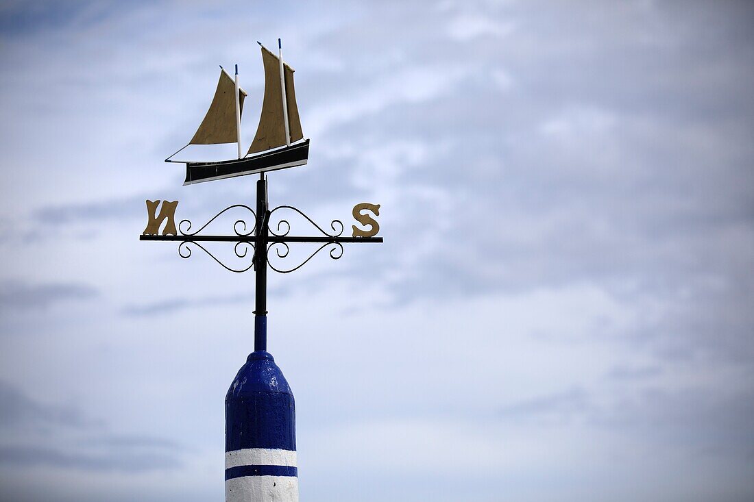 A weathe rvane at Dornoch Beach,Dornoch,Scotland,Highlands,United Kingdom.