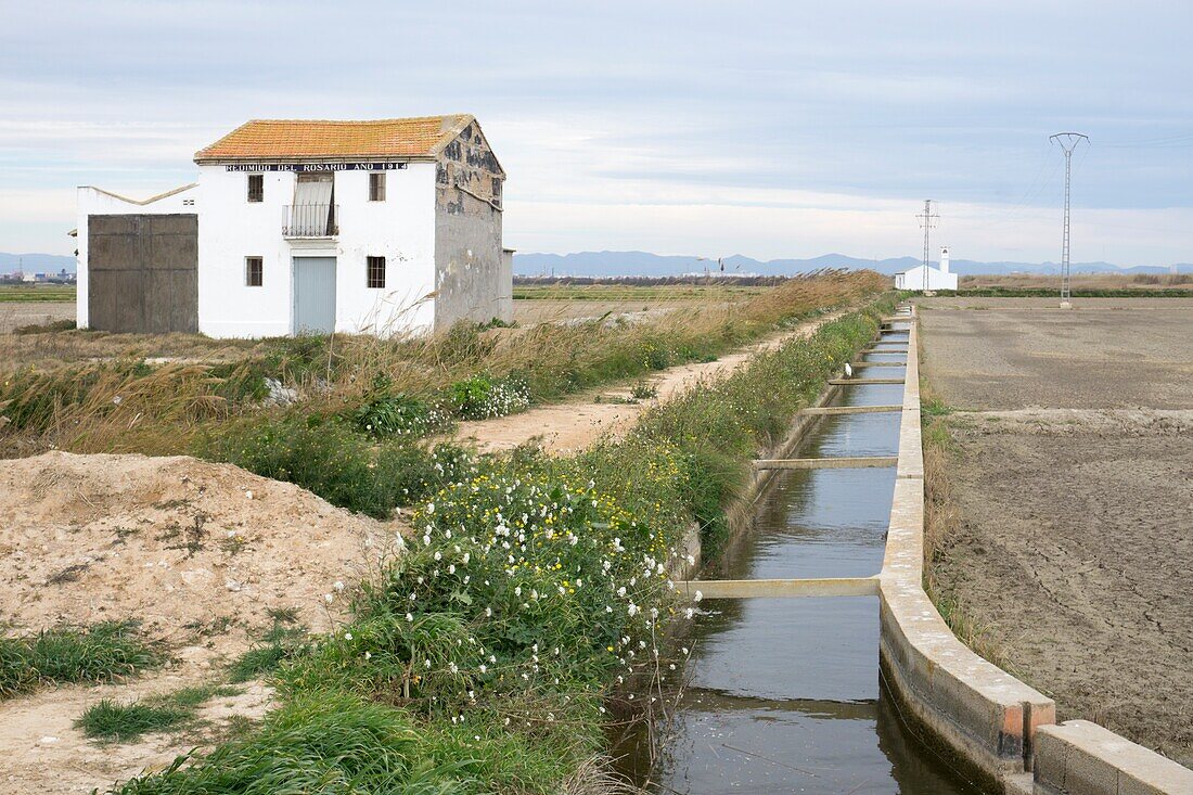 Der Hafen von Catarroja verbindet sich mit dem Naturpark Albufera in Valencia, Spanien.