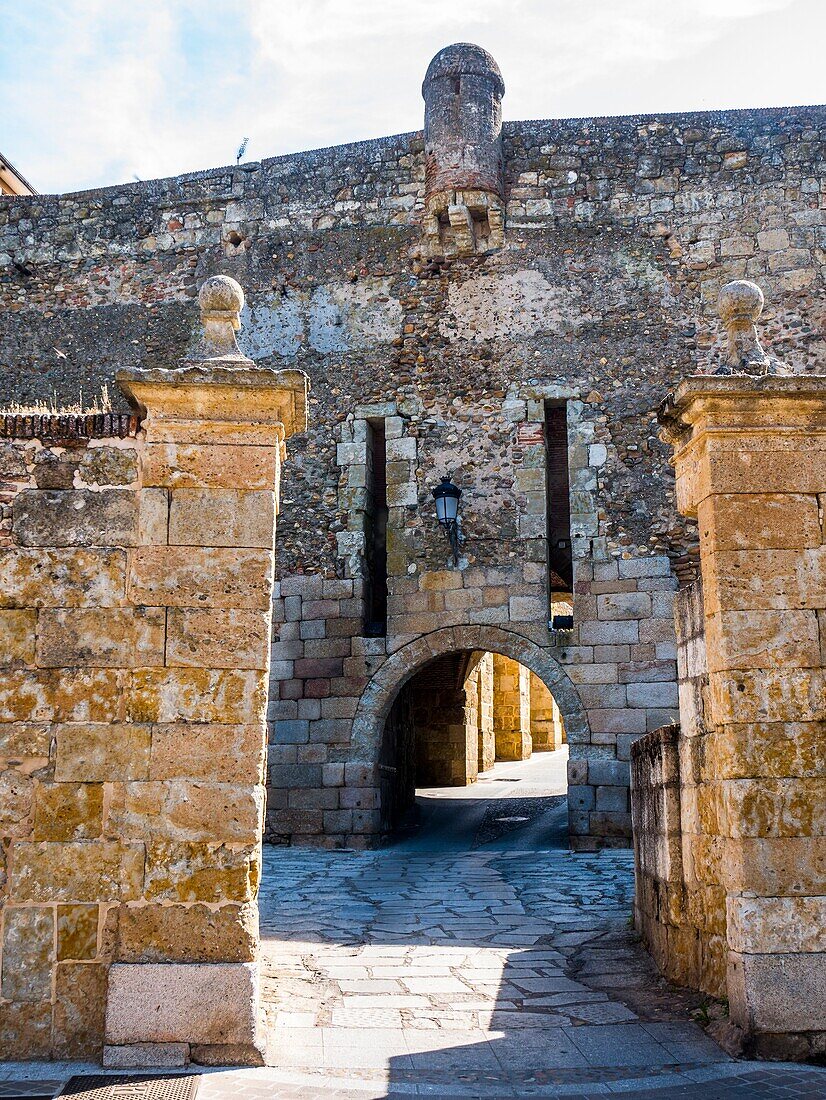 Puerta de Ciudad Rodrigo. Salamanca. Kastilien Leon. Spanien.