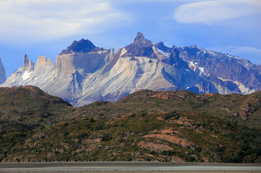 Chile, Magallanes, Torres del Paine, Nationalpark, Cuernos del Paine, Lago Grey.