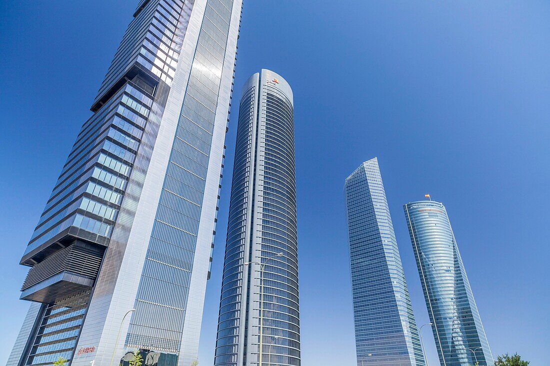 Four skyscraper tower in Cuatro Torres Business Area,Madrid.