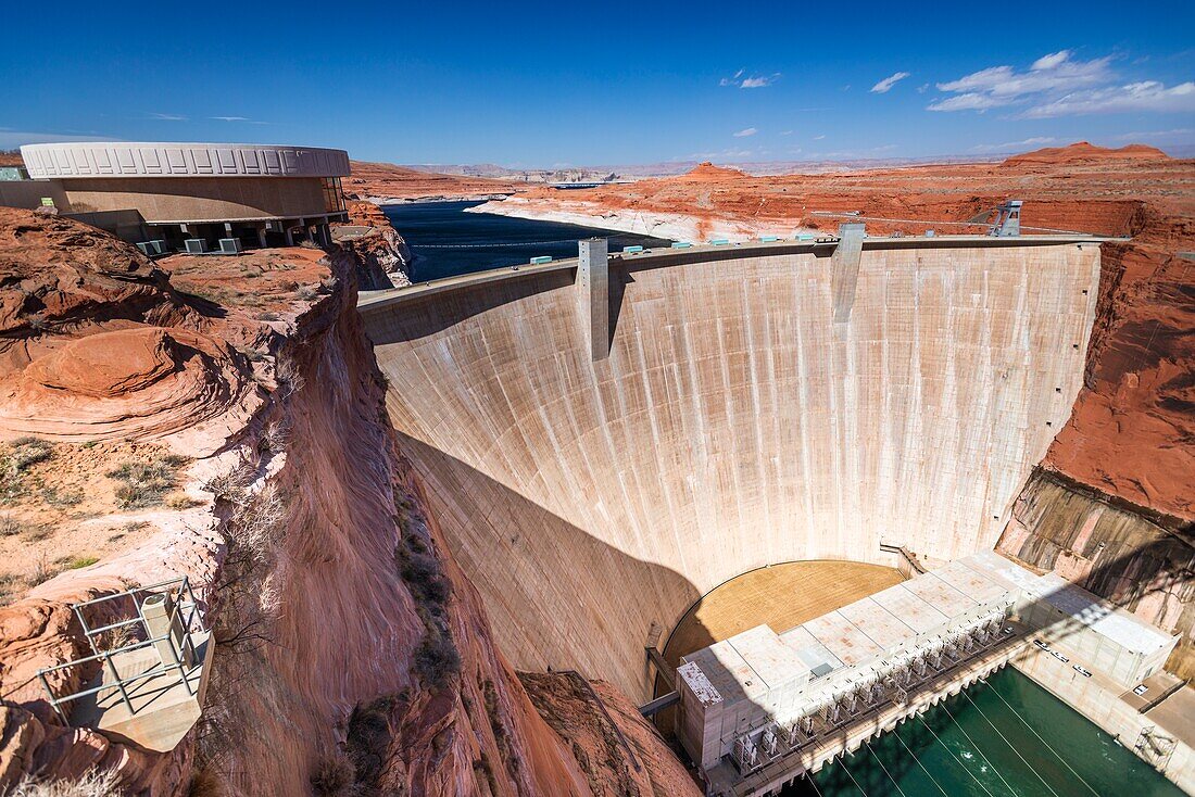 Glen Canyon Dam, Glen Canyon National Recreation Area, Seite, Arizona USA.