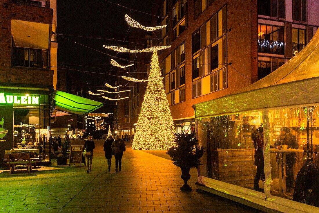 Christmas Market at Uberseequartier,Hamburg,Germany.