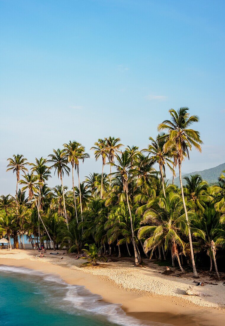 El Cabo San Juan del Guia beach,elevated view,Tayrona National Natural Park,Magdalena Department,Caribbean,Colombia.