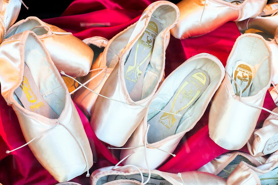 Pink ballet pointe shoes - London,England.