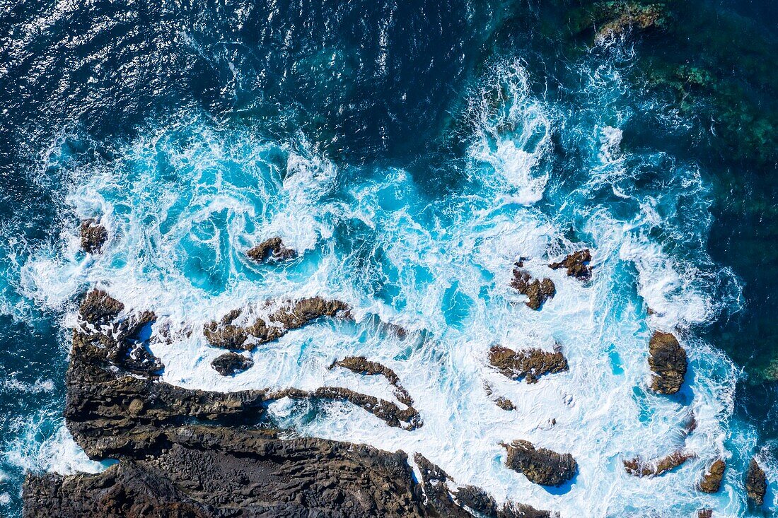 Acantilados Marinos, Los Hevideros, Yaiza, Insel Lanzarote, Kanarische Inseln, Spanien, Europa.