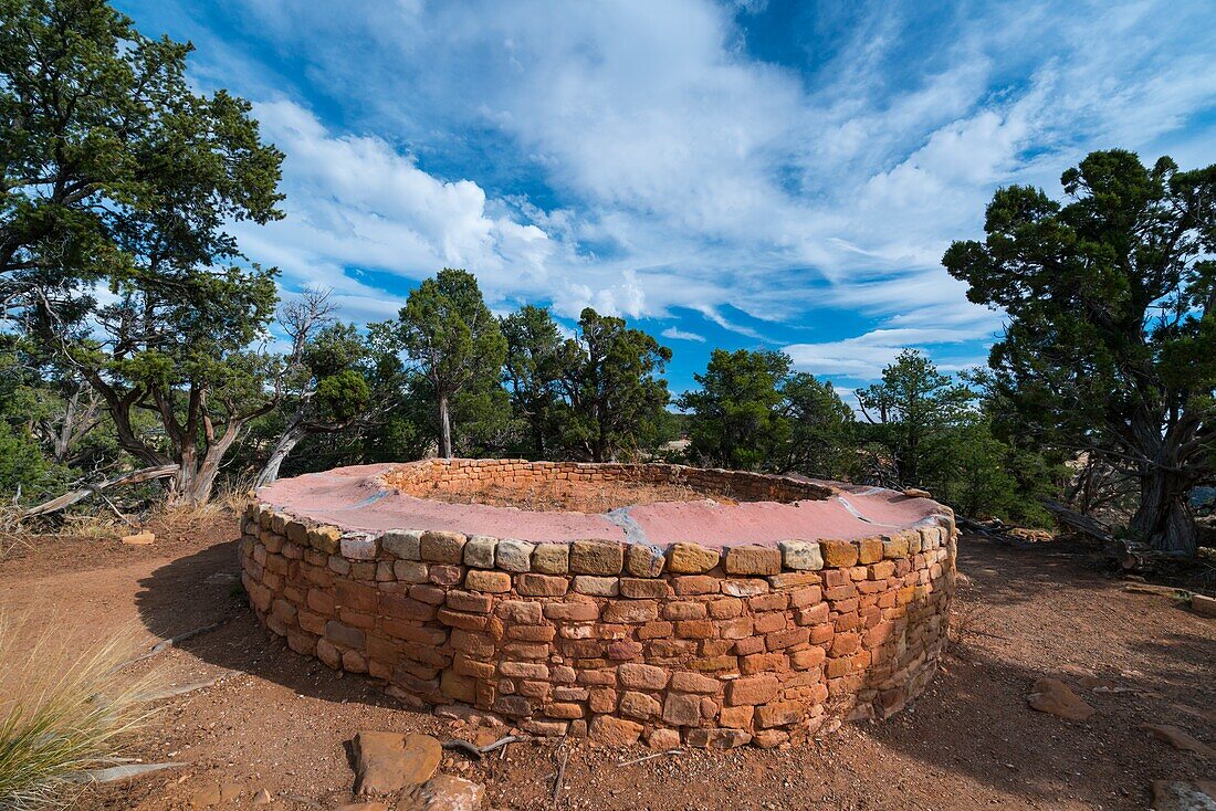 The Sun Temple,Mesa Verde National Park,Unesco World Heritage Site,Colorado,Usa,America.