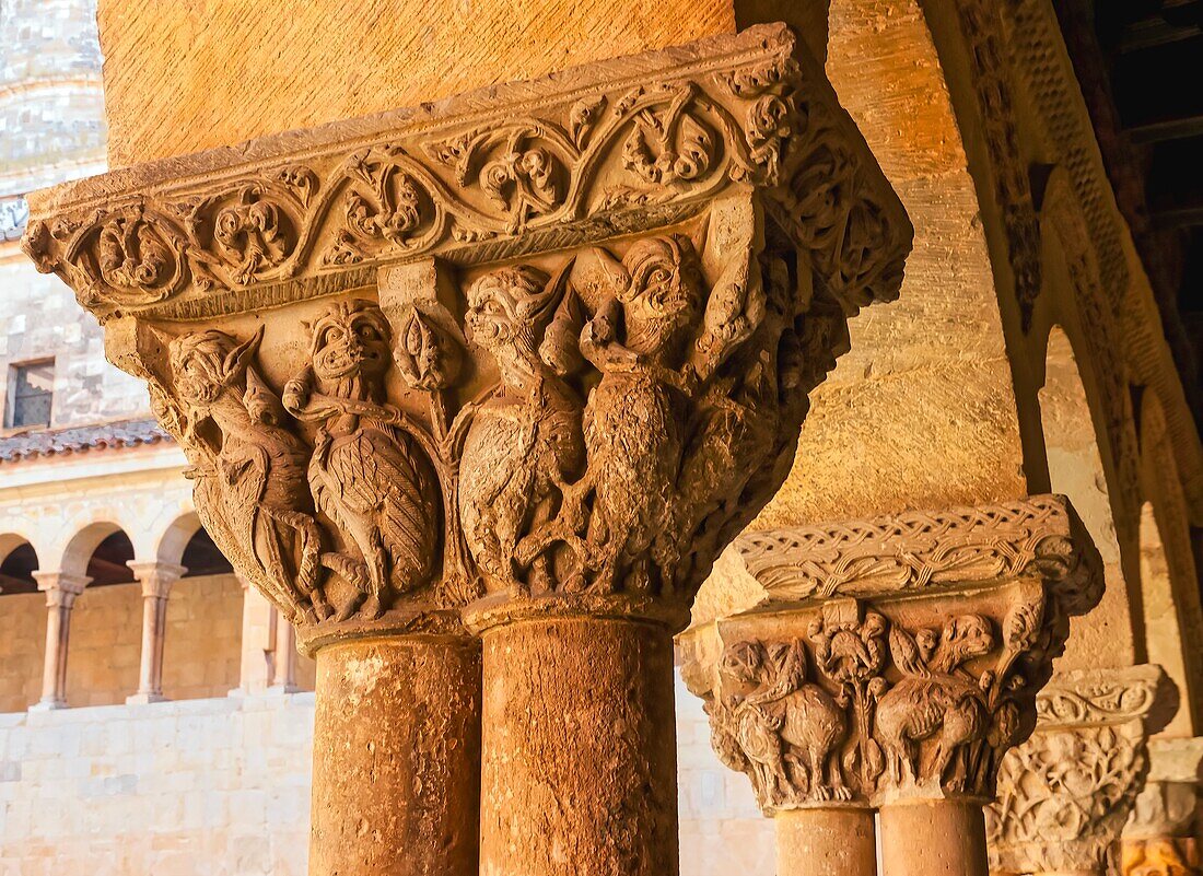 Romanesque Capitals. Cloister of Santo Domingo de Silos Monastery. Spain.