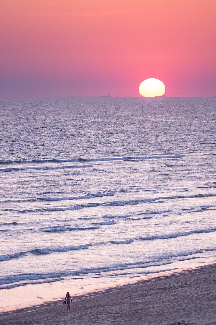 Sunset at Matalascanas beach,Huelva Province,Andalusia,Spain