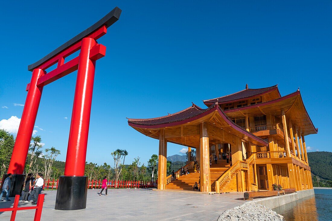 Der See des Gartens im japanischen Stil, Chiang Mai, Nordthailand