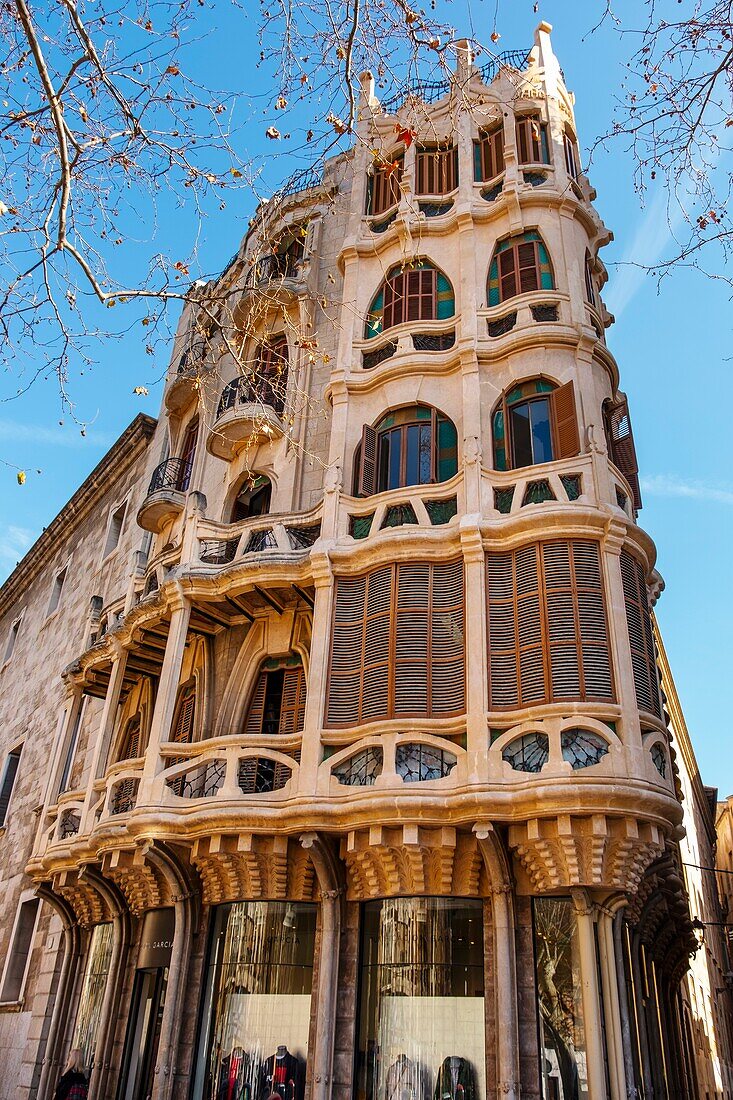 Art Nouveau building. Can Casasayas 1908-1911,modernism. Palma de Mallorca. Majorca,Balearic Islands,Spain Europe.