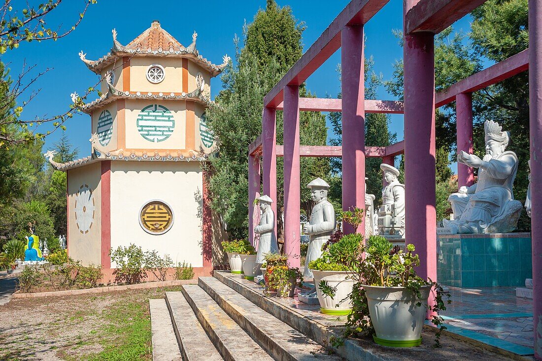 Temple of the Pagoda Hong Hien,Frejus,Var,Provence-Alpes-Cote d`Azur,France,Europe.
