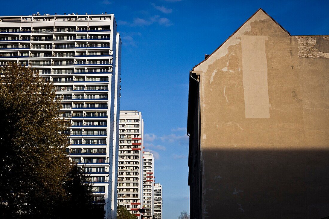 Old and new apartment blocks in Berlin,Germany.