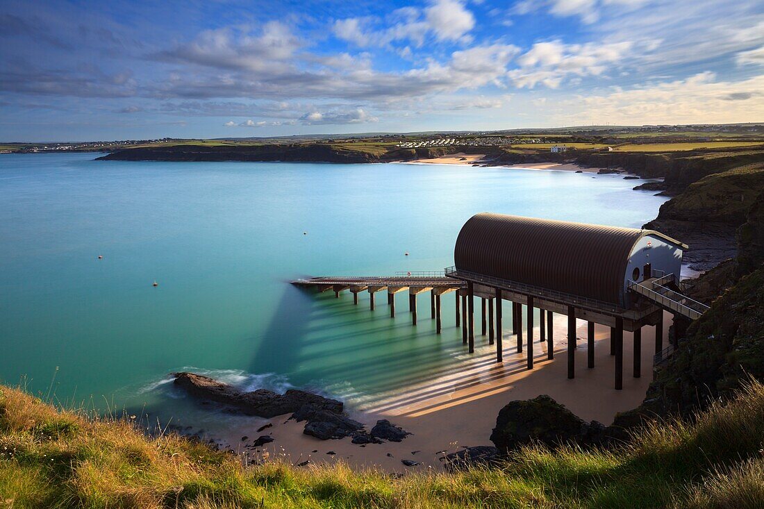 Padstow RNLI Lifeboat Station in Mothers Ivey's Bay,on the North Coast of Cornwall.