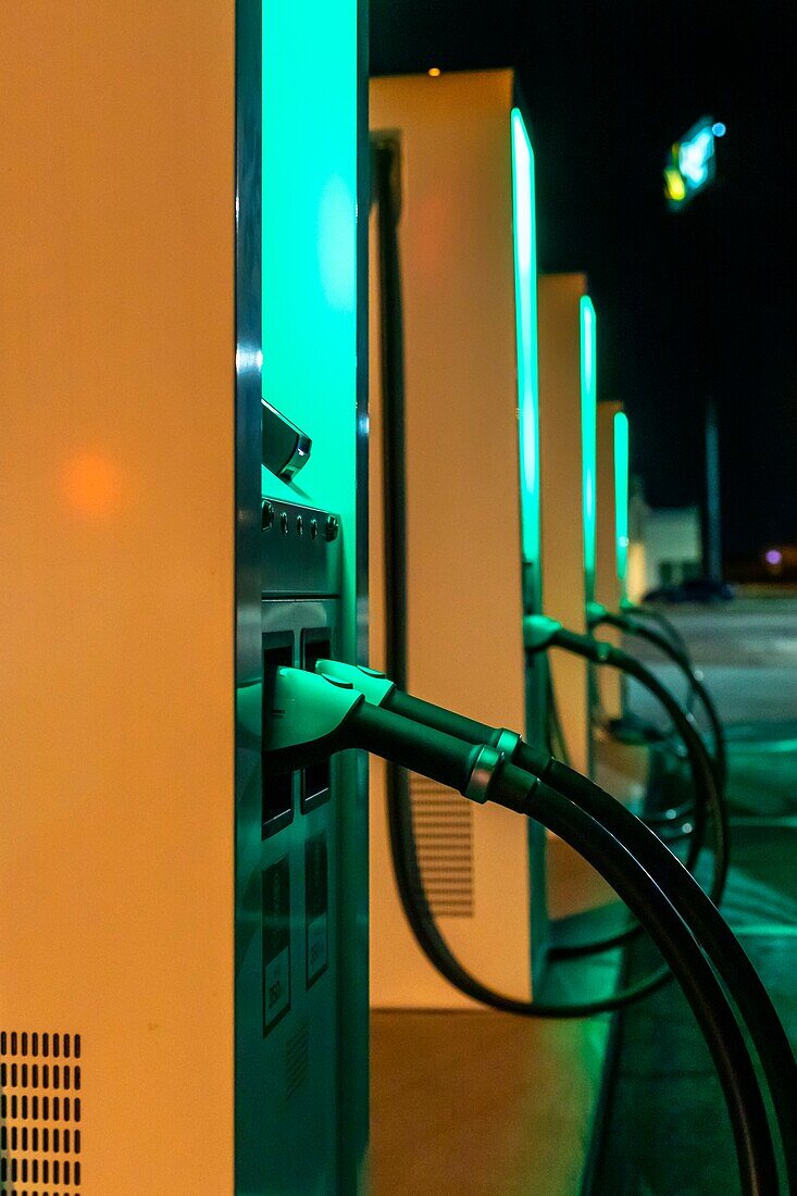 Grand Island,Nebraska - An electric vehicle charging station.