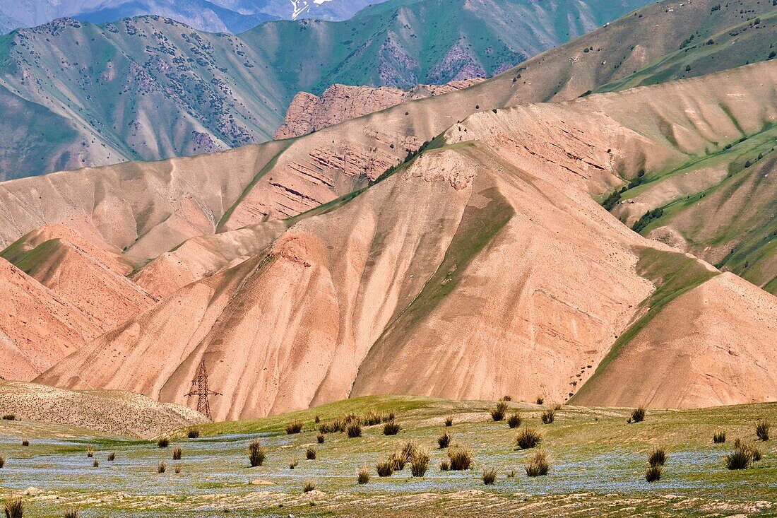 Kyrgyzstan,Osh province,the landscape on the Pamir Highway.