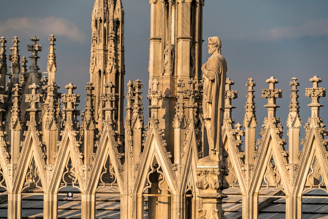 pinnacles and spires of Milan Cathedral,Milan,Lombardy,Italy.