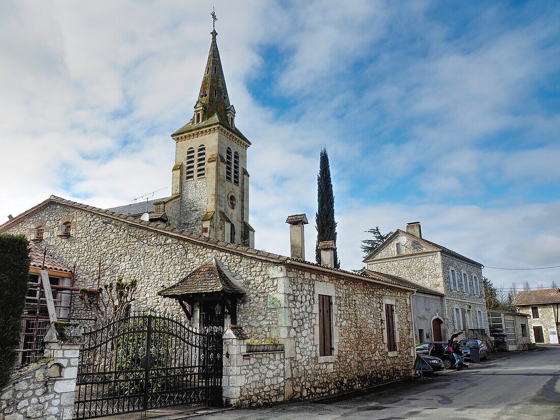 Kirche in Serres-et-Montguyard, Departement Lot-et-Garonne, Nouvelle Aquitaine, Frankreich.