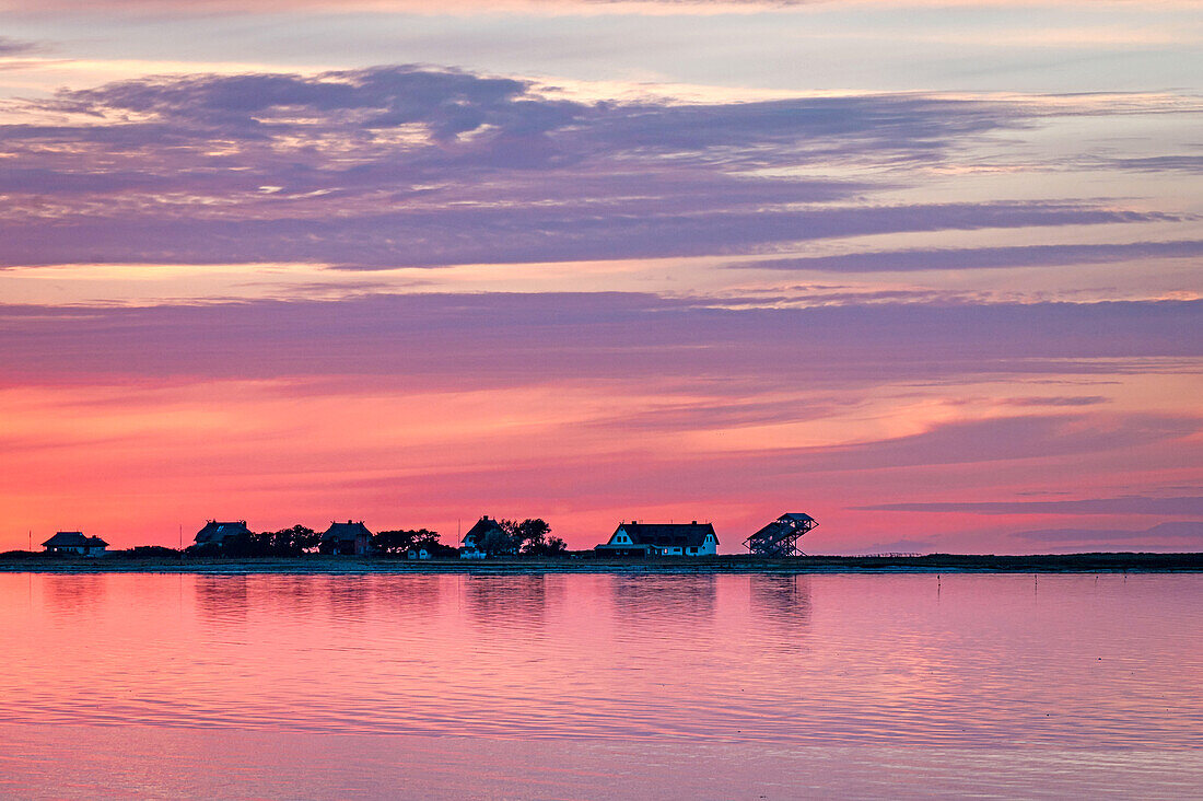 Evening mood with a view of the Graswarder, Heiligenhafen, sunset, Strandhusen, Baltic Sea, Ostholstein, Schleswig-Holstein, Germany