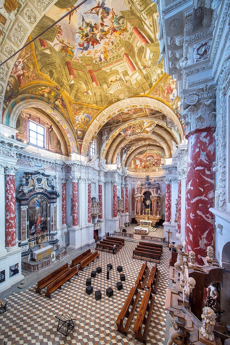 Church of San Francesco Project by Giovenale Boetto and frescoes by Andrea Pozzo, Mondovi, Cuneo, Piedmont, Italy, Europe