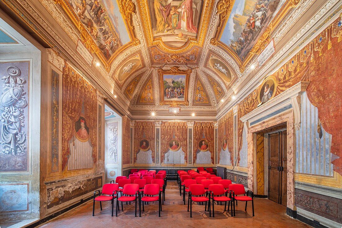 The Noble Room of the Town Hall, Nepi, Viterbo, Lazio, Italy, Europe