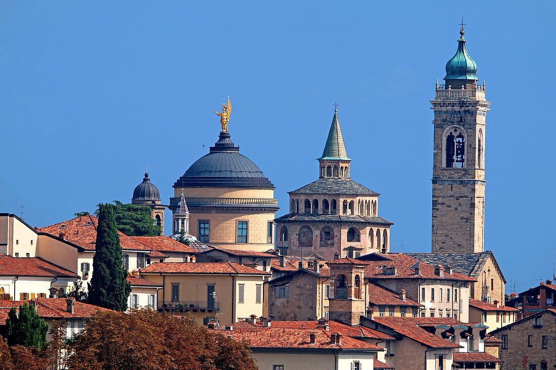 Ansicht Colle San Vigilio, Bergamo, Lombardei (Lombardei), Italien, Europa