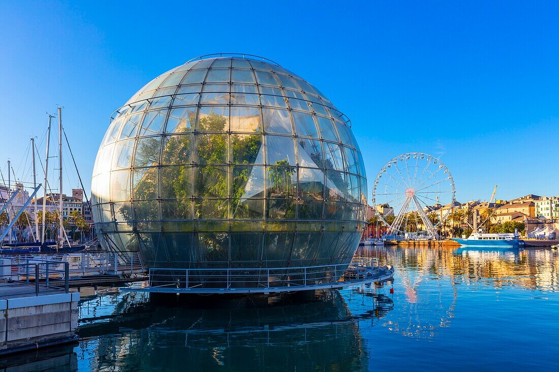 Die Biosphäre, antiken Hafen, Genua (Genua), Ligurien, Italien, Europa