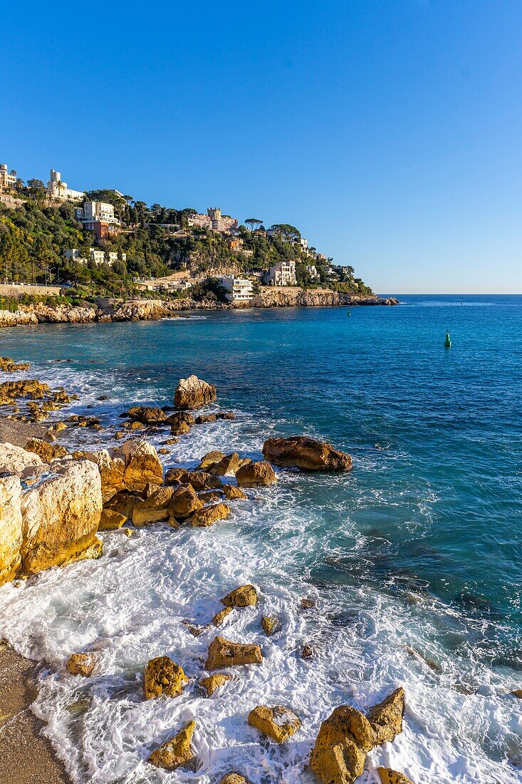 Plage de Bains Militaires, Nice, Alpes-Maritimes, French Riviera, Provence-Alpes-Cote d'Azur, France, Mediterranean, Europe