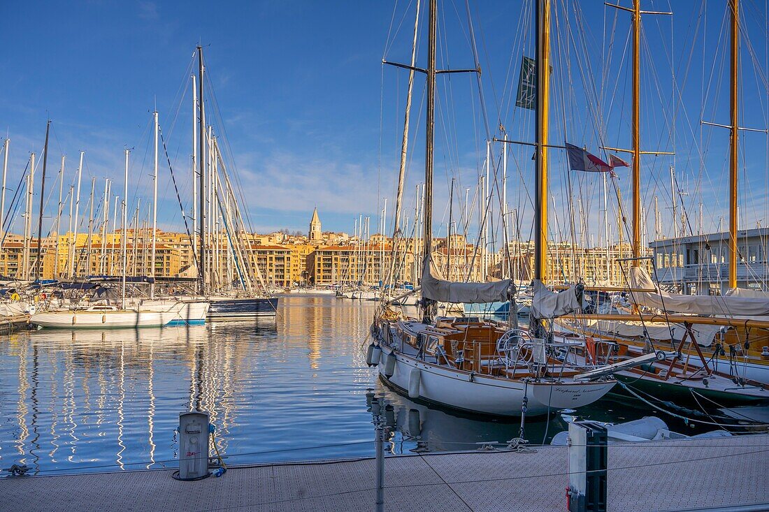 Alter Hafen, Marseille, Provence-Alpes-Cote d'Azur, Frankreich, Mittelmeer, Europa