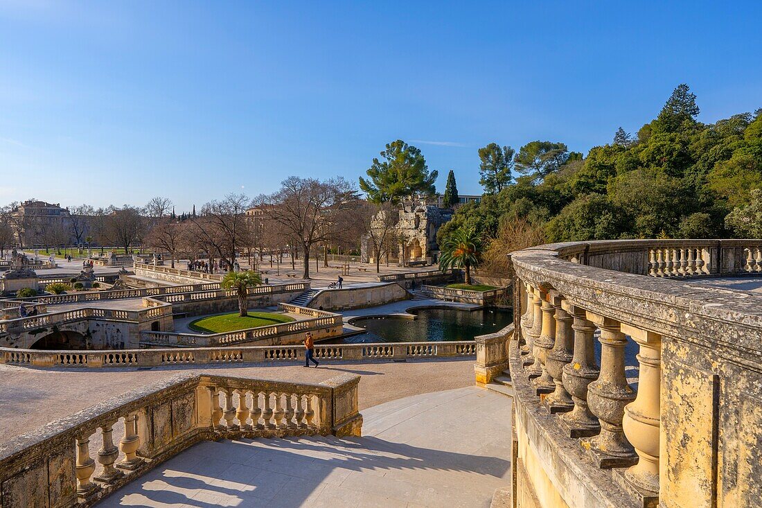 Park, Jardin de la Fontaine, Nimes, Gard, Okzitanien, Frankreich, Europa