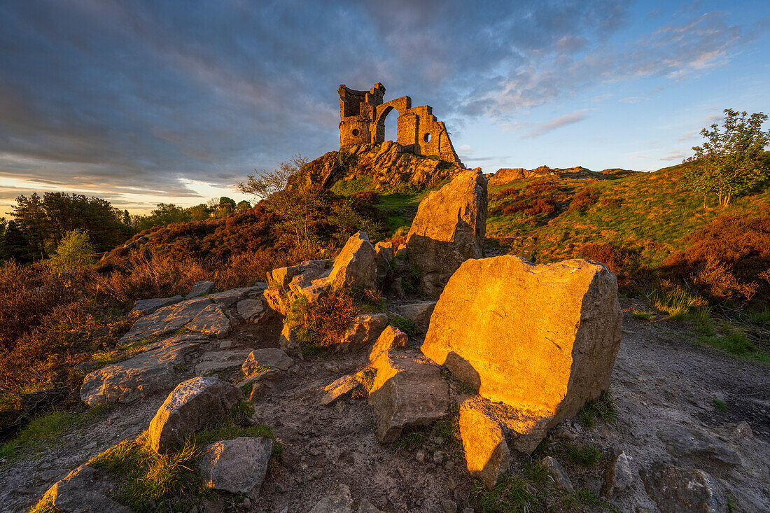 Mow Cop Castle, Grenze zwischen Staffordshire und Cheshire, England, Vereinigtes Königreich, Europa