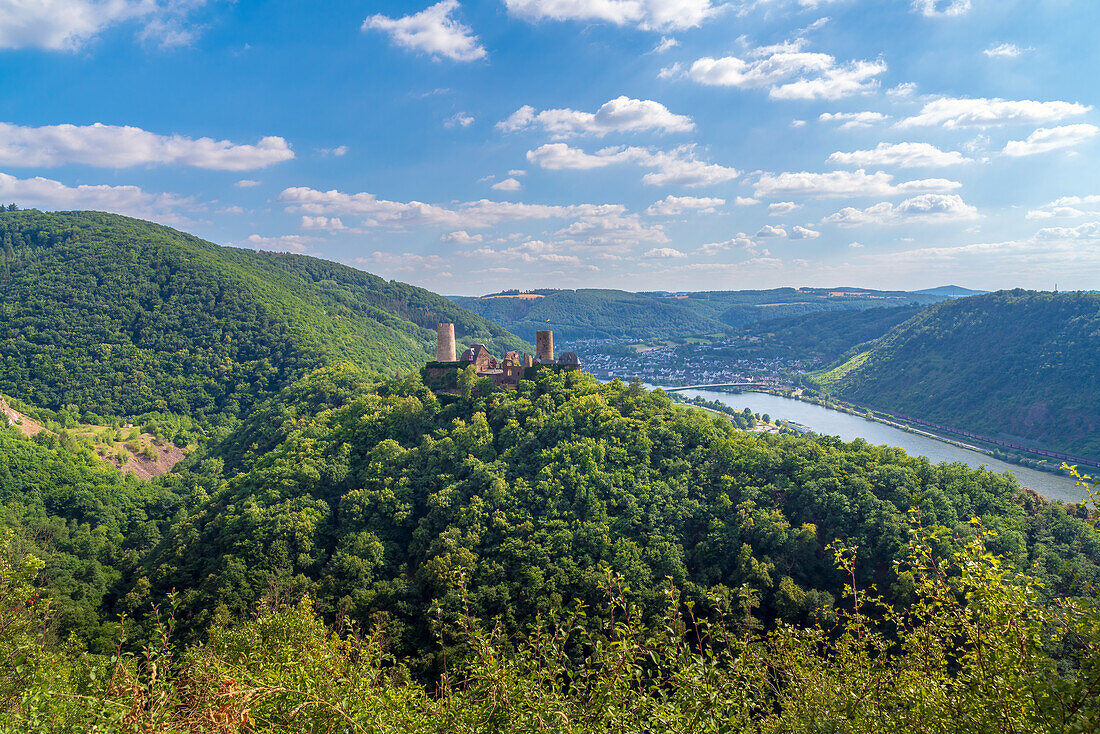Magnificent view of Thurant Castle, Alken, Moselle, Rhineland-Palatinate, Germany