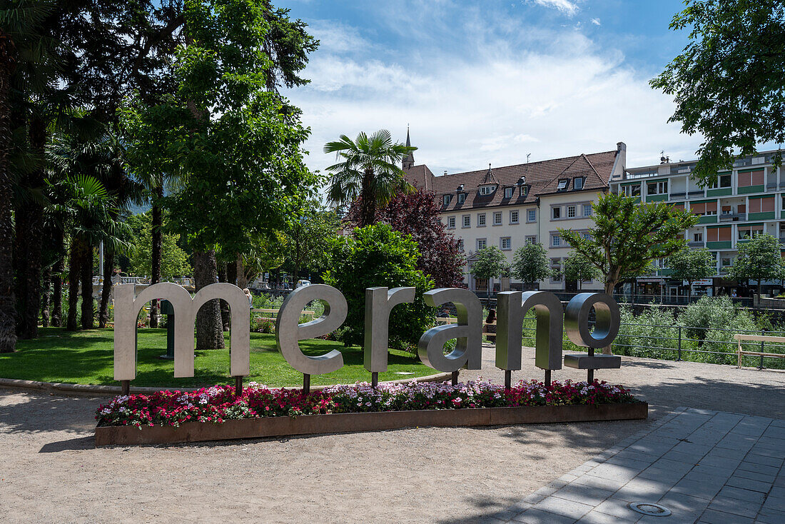 Lettering Merano, Meran, South Tyrol, Alto Adige, Italy