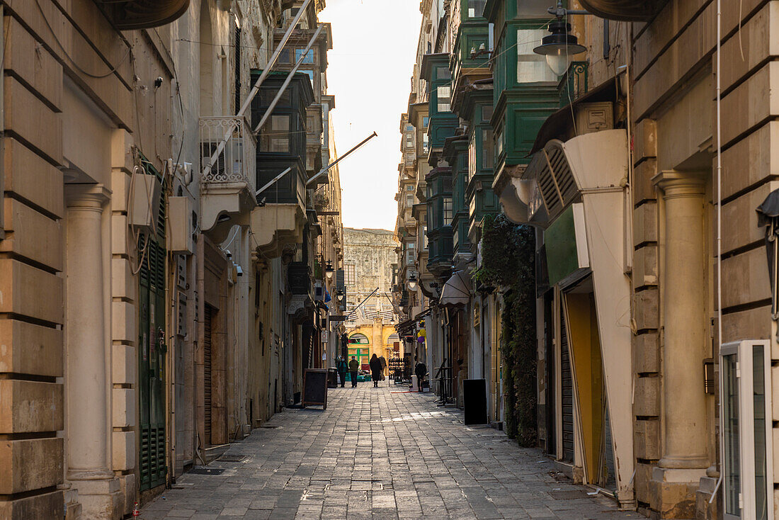 Malta, South Eastern Region, Valletta, Street in old town