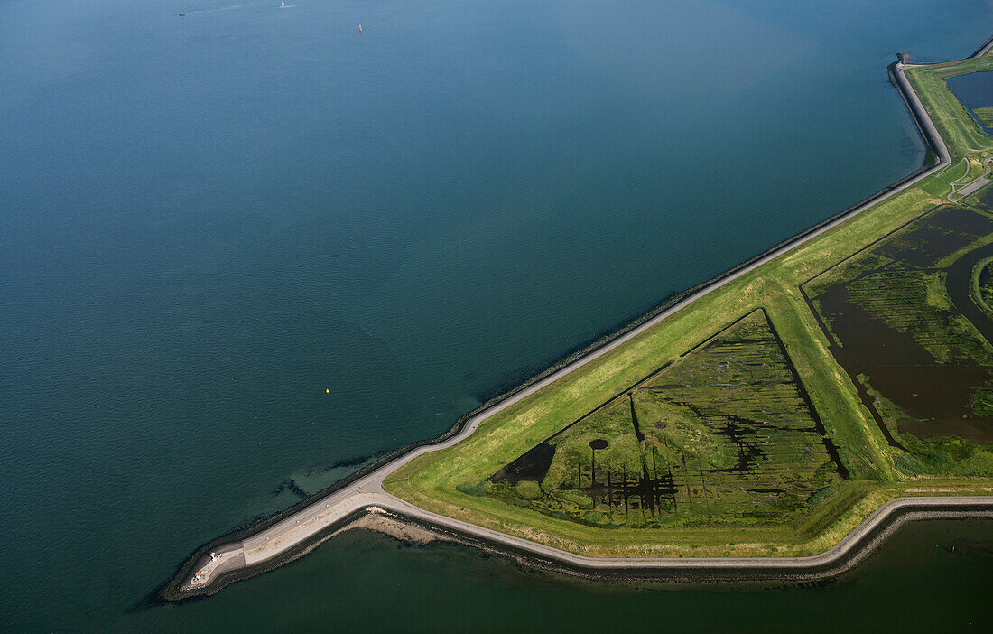 Netherlands, Zuid-Holland, Zierikzee, Aerial view of polder