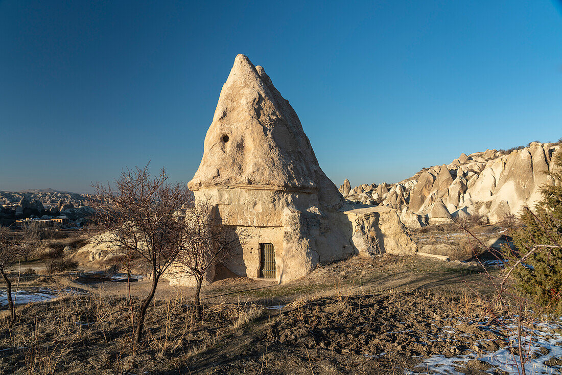 Turkey, Cappadocia, Goreme, El Nazar Church and rock formations