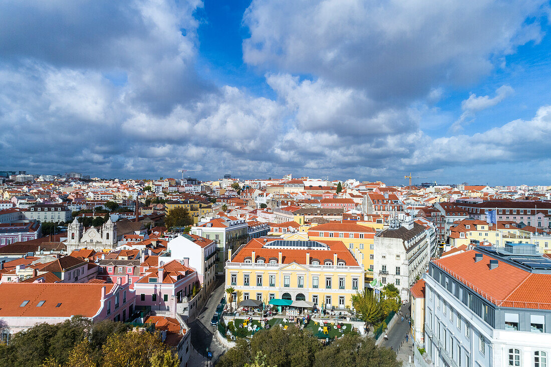 Portugal, Lisbon, High angle view of apartment buildings