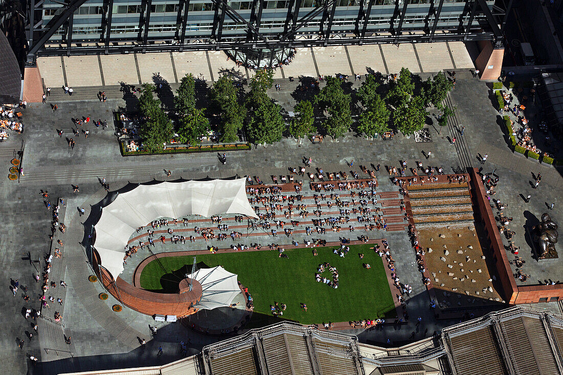 UK, London, Aerial view of Exchange Square