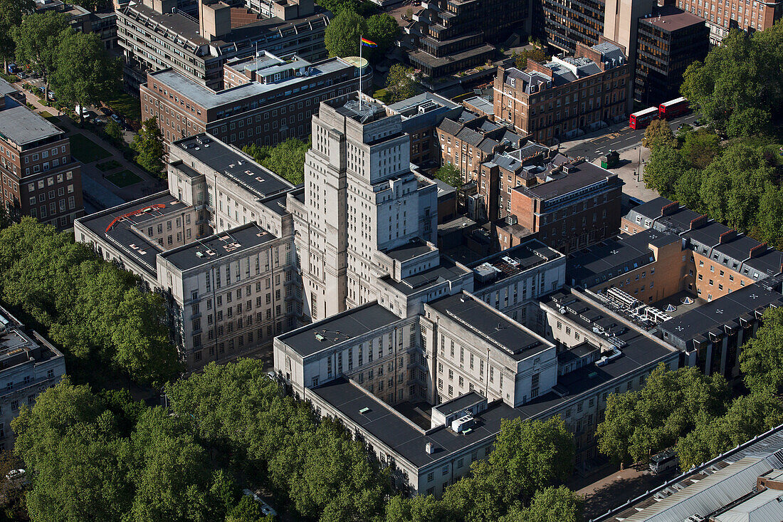 UK, London, Aerial view of Senate House Building