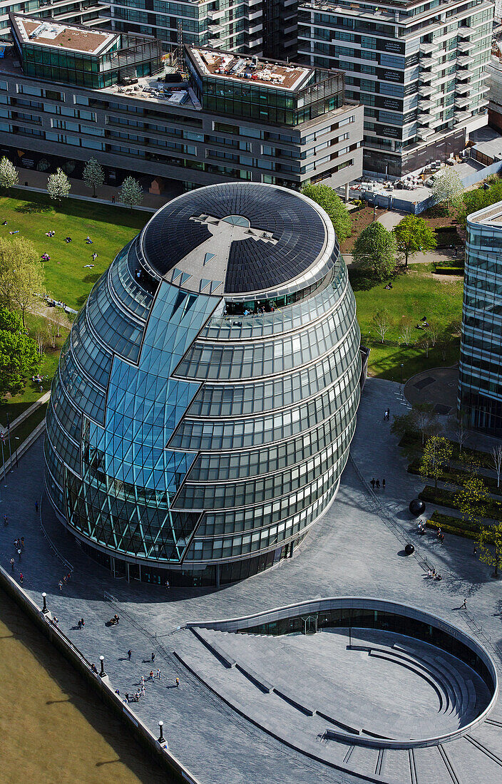 UK, London, Aerial view of London City Hall