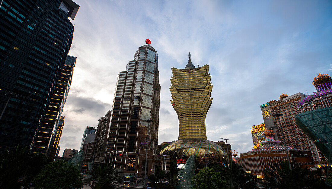 Blick auf Grand Lisboa und Lisboa Casino in Macau