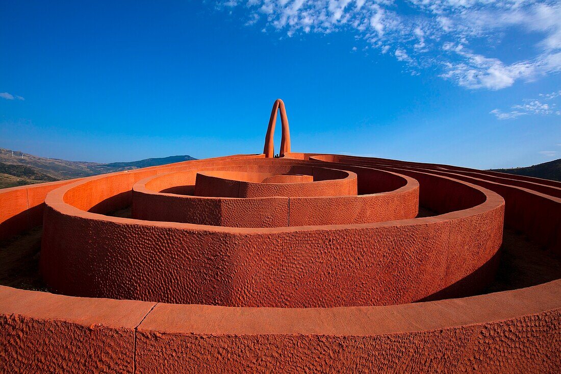 Labirinto d'Ariannna, artwork by Italo Lanfredini, Castel di Lucio, Messina, Sicily, Italy, Europe