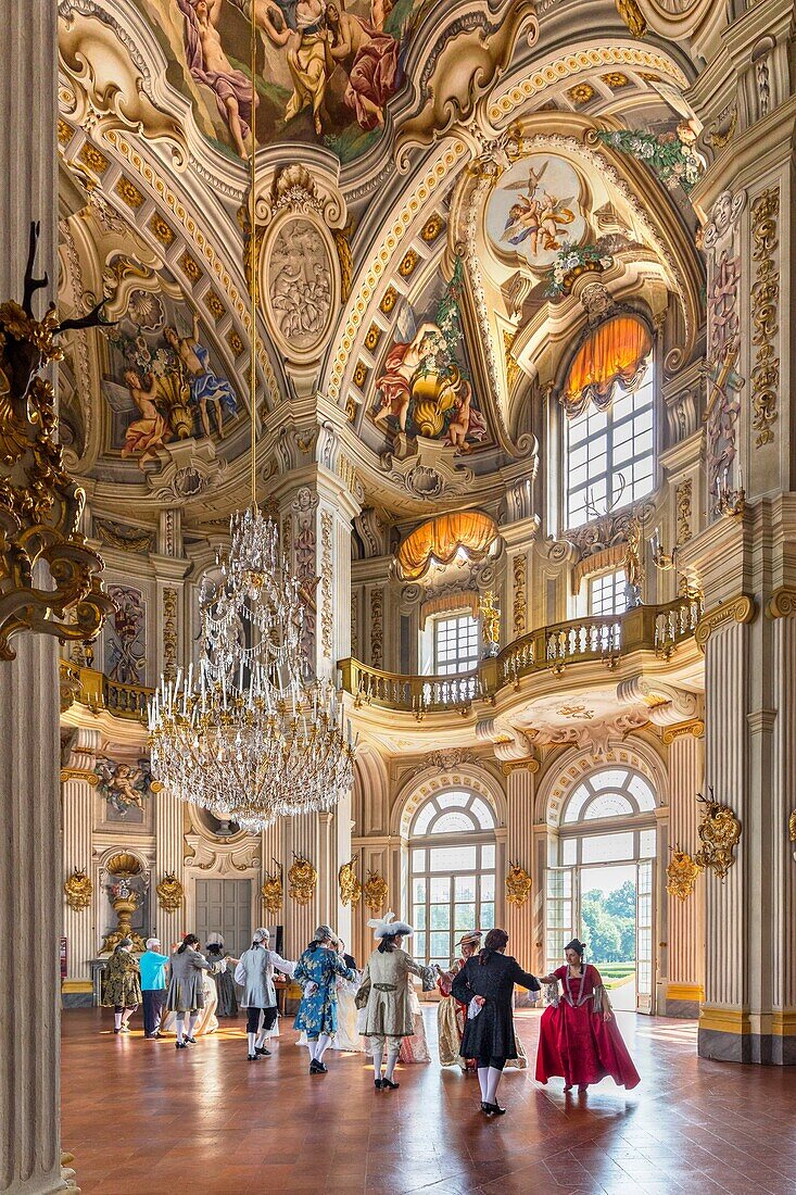 Party hall (Juvarriano), Stupinigi Hunting Lodge, Stupinigi, Turin, Piedmont, Italy, Europe