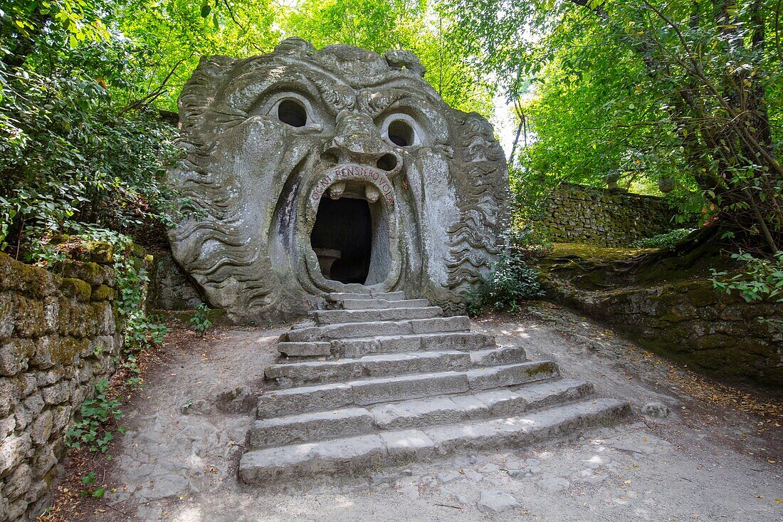 Der Monsterpark (Sacro Bosco) (Villa delle Meraviglie), Bomarzo, Viterbo, Latium, Italien, Europa