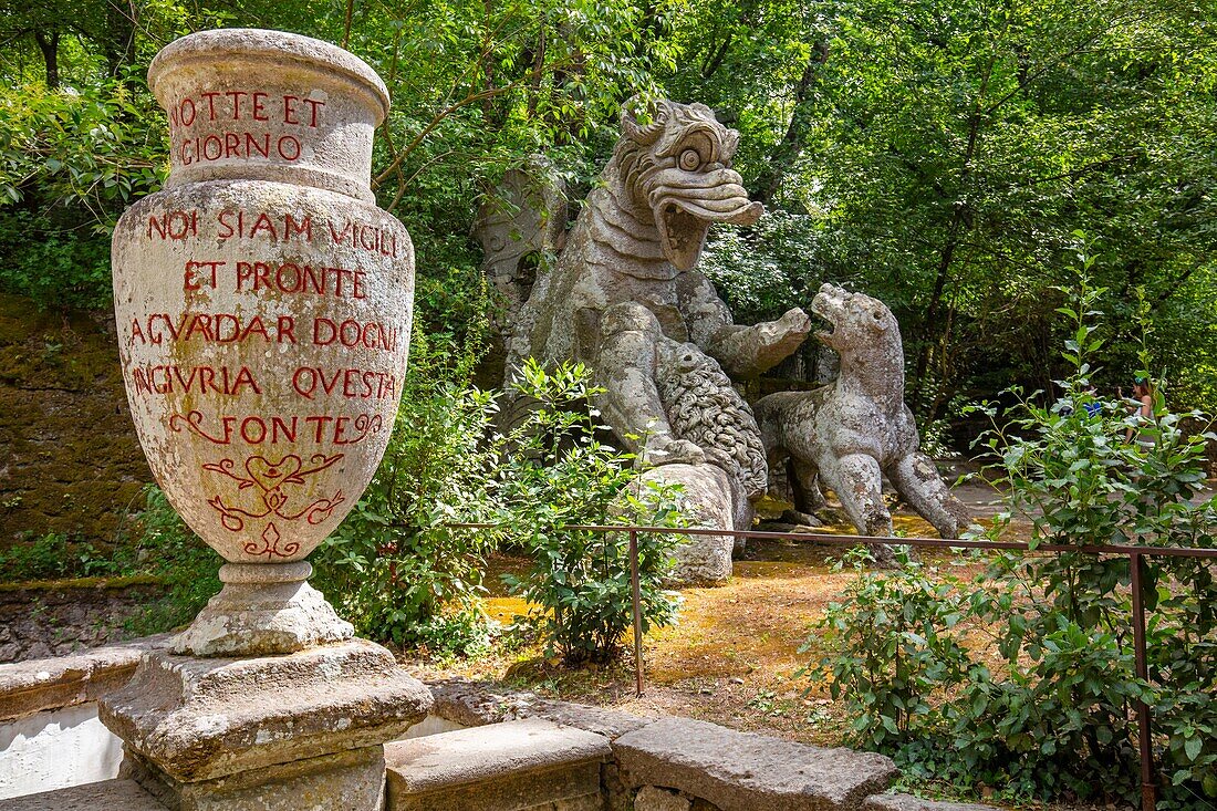 Der Monsterpark (Sacro Bosco) (Villa delle Meraviglie), Bomarzo, Viterbo, Latium, Italien, Europa