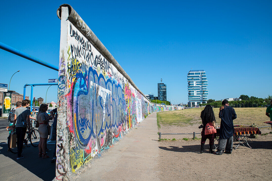 East Side Gallery street art on Berlin Wall by River Spree, Berlin, Germany, Europe