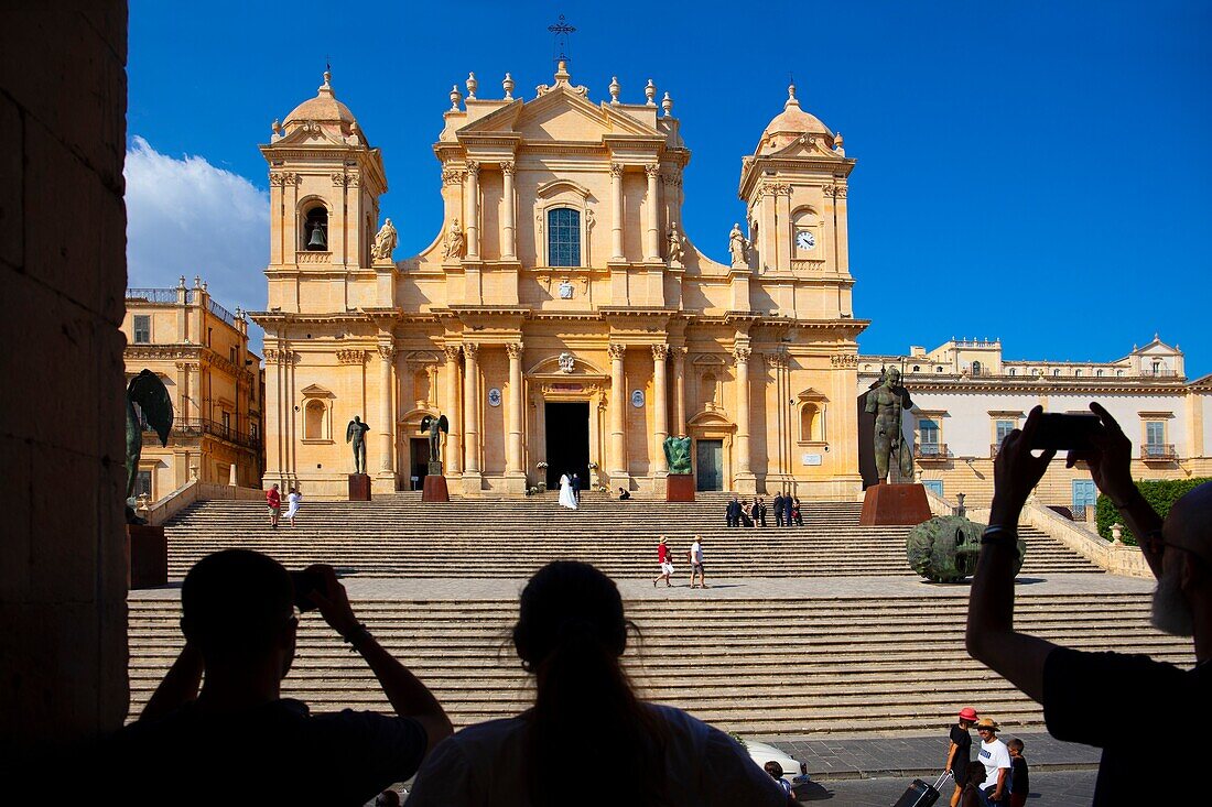 The Cathedral of San Nicolo, UNESCO World Heritage Site, Noto, Siracusa, Sicily, Italy, Europe